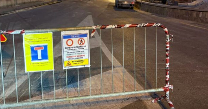 divieto di transito al fango per la ricostruzione